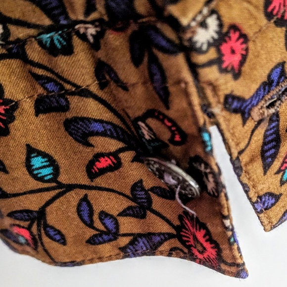 Docker's ⭐VTG Prarie Print Tan Western Shirt LARGE - Picture 4 of 6